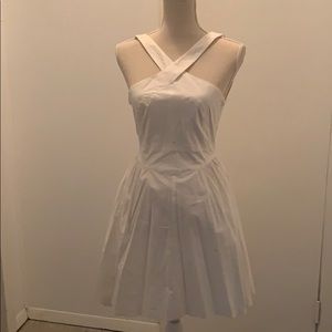 Adorable white knee length cotton dress